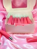 Wholesale Pre-filled silver cap Squeeze Tubes, primrose dark pink lipgloss