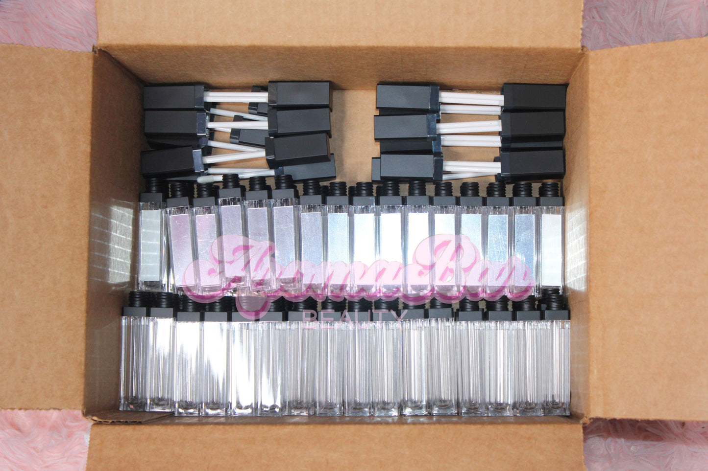 100 empty led lipgloss tubes with built in mirror and led light