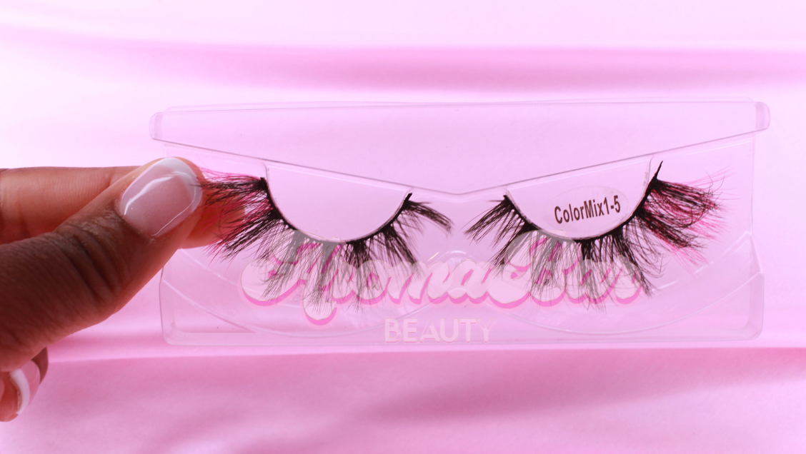 Knock Out Pink and Black Color Lashes – AloraCosmetics